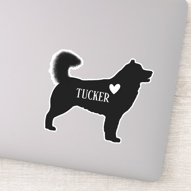 Sticker Alaskan Malamute Husky Silhouette Nom personnalisé (Détail)