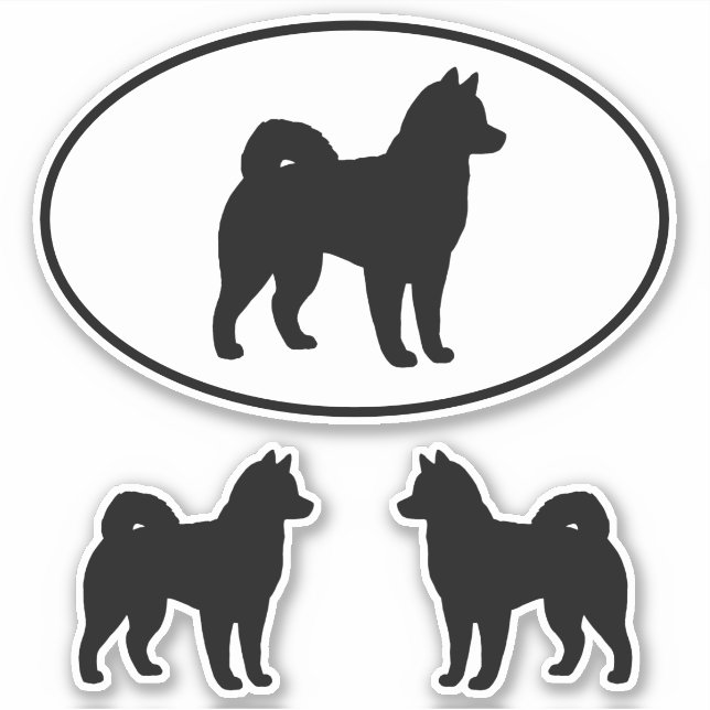 Sticker Alaskien Malamute Chien Silhouette Vinyl Sticket S (Devant)