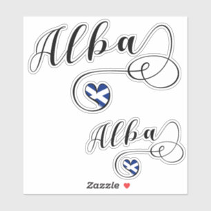 Sticker Alba, Ecosse Drapeau En Coeur, Gaelic