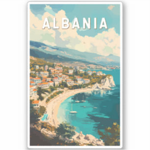 Sticker Albanie Travel Art Vintage