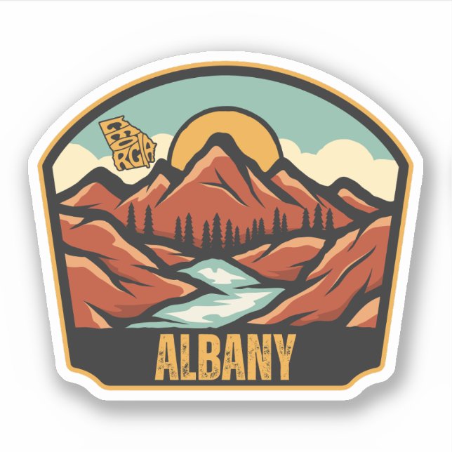 Sticker Albany, Géorgie (Devant)