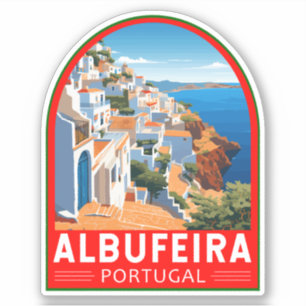 Sticker Albufeira Portugal Travel Art Vintage