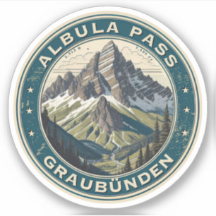 Sticker Albula col alpes suisses montagnes