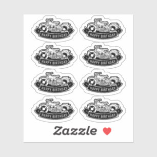 Sticker Album de coupures pour l'anniversaire d'un motard 