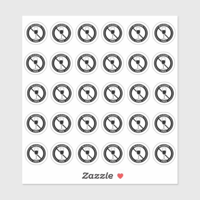 Sticker Alcohol Free Wedding Place Card Mini Meal Choice (Feuille)