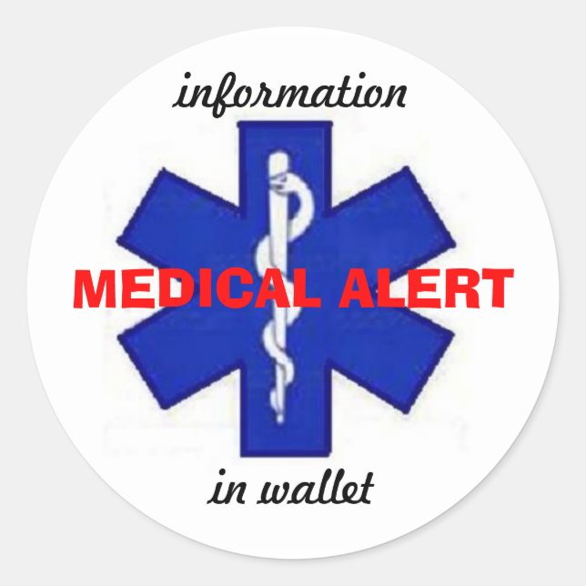 STICKER ALERTE Médicale (Devant)