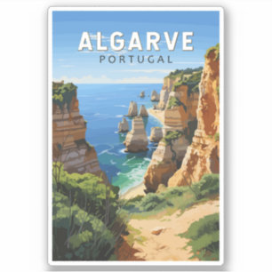 Sticker Algarve Portugal Travel Art Vintage