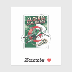 Sticker Algérie But Énergie Squelette Attaquant Nations Gr