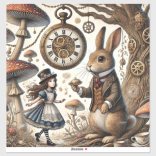 Sticker alice au pays des merveilles lapin blanc