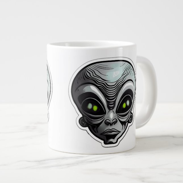 Sticker Alien Art Jumbo Mug (Devant droit)