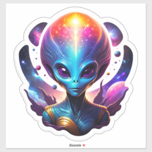 Sticker Alien bleu