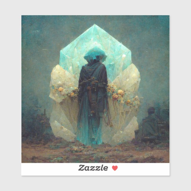 Sticker Alien Crystal Guardian  Sci-Fi Imaginaire (Feuille)