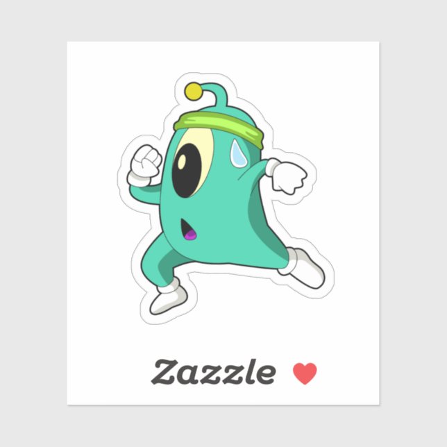 Sticker Alien en tant que coureur (Feuille)