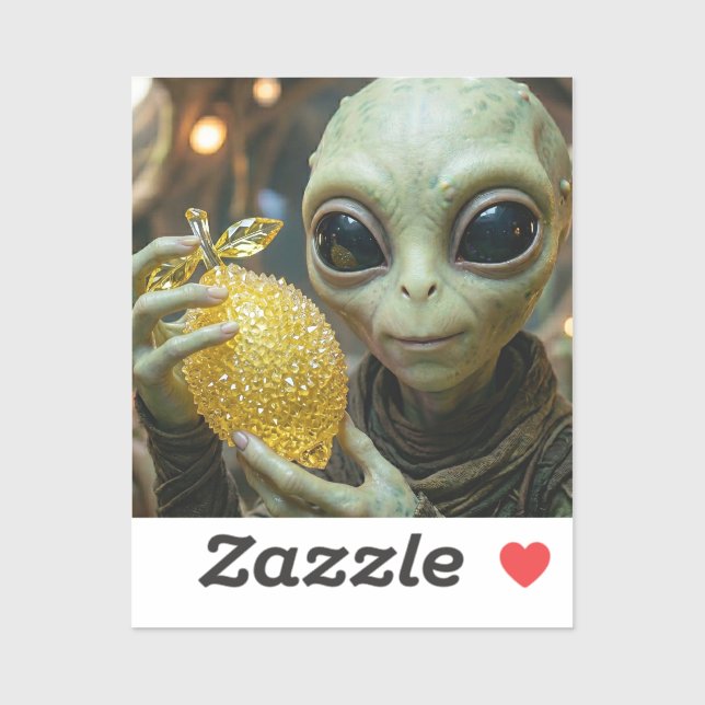 Sticker Alien Extraterrestre et Citron Cristallin   (Feuille)
