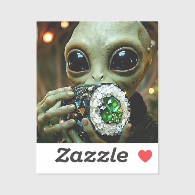 Sticker Alien Extraterrestre et Sushi Cristallin  (Feuille)