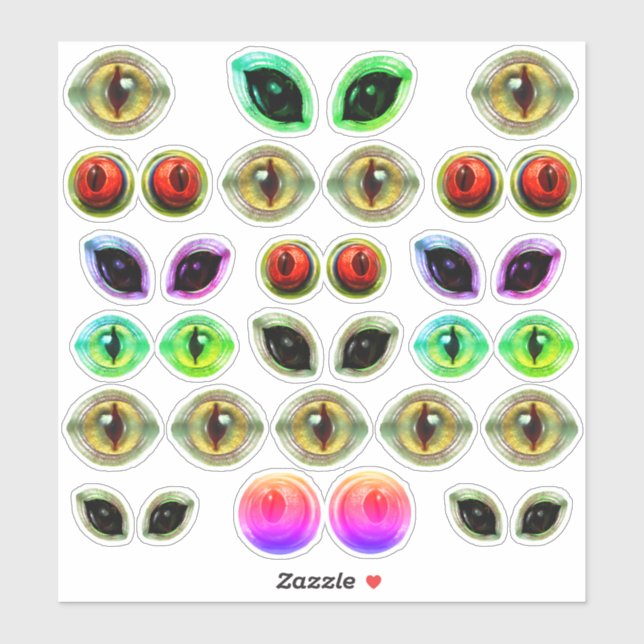 Sticker Alien gris Martian Lizard Dragon Monster Eyes (Feuille)