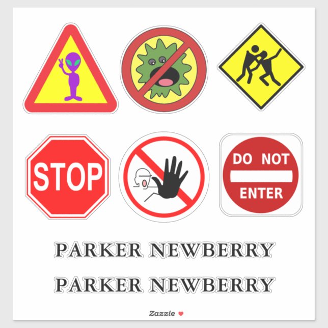 Sticker Alien, Monster, Zombies & Signs Nom personnalisé 1 (Feuille)