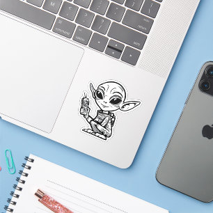 Sticker Alien Noir et Blanc