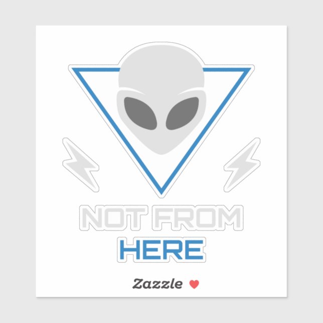 Sticker Alien UFO Sci Fi Outsider (Feuille)
