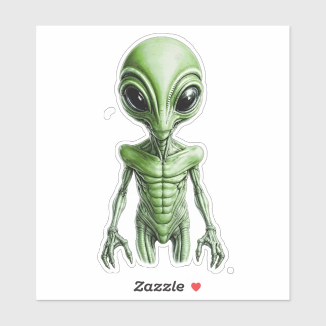 Sticker Alien vert (Feuille)