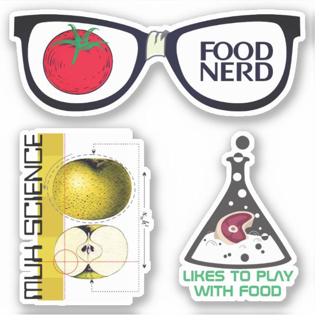Sticker Alimentation nerd cuisine science culinaire foodie (Devant)