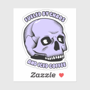 Sticker Alimenté par le chaos et le café glacé