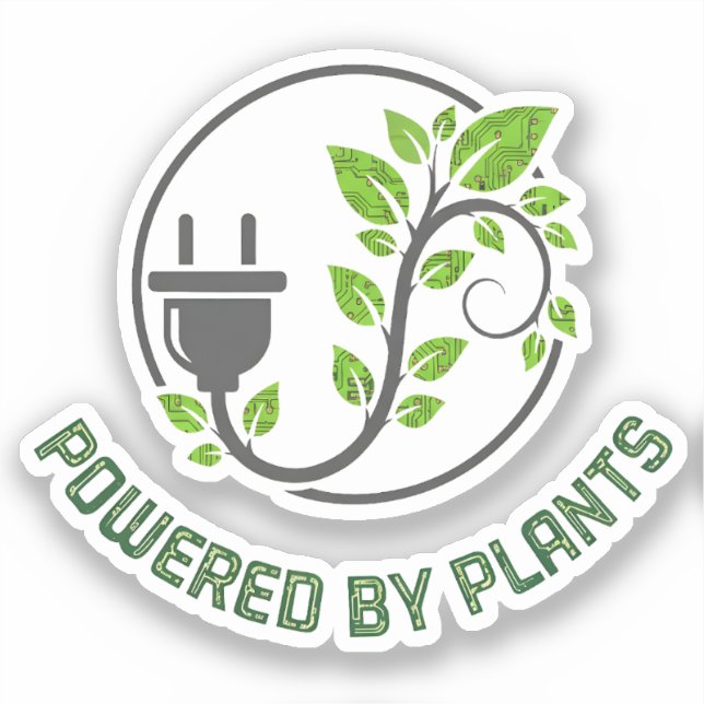 Sticker Alimenté par les plantes (Recto)