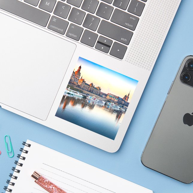 Sticker Allemagne de Dresde (Ordinateur portable avec iPhone)