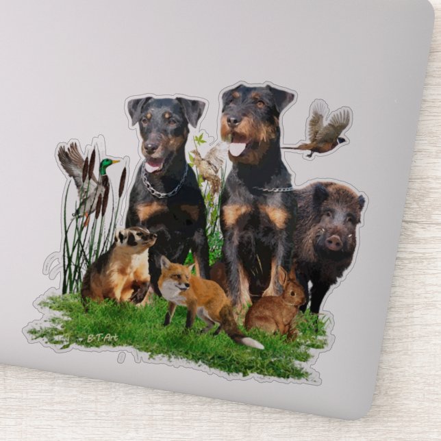 Sticker allemand Chasse Terrier (Jagdterrier) (Détail)