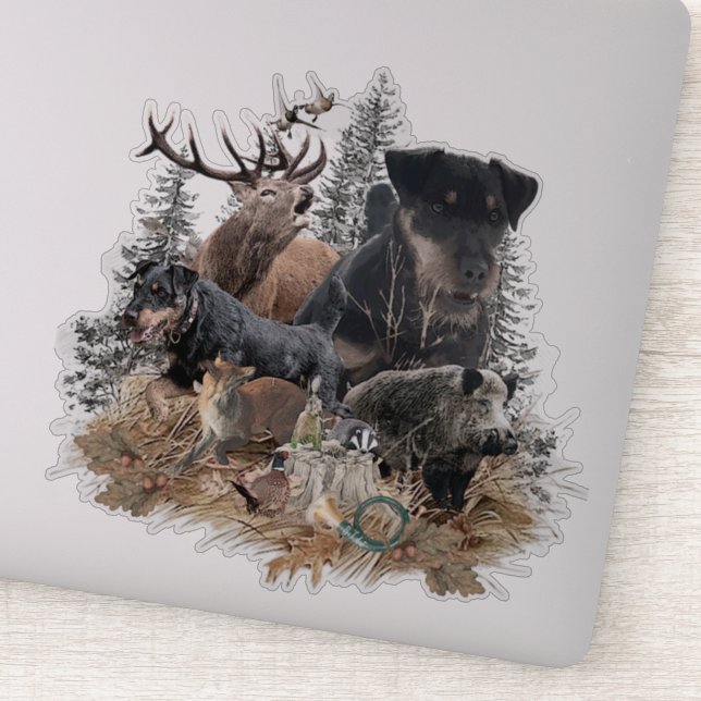 Sticker allemand Chasse Terrier (Jagdterrier) (Détail)