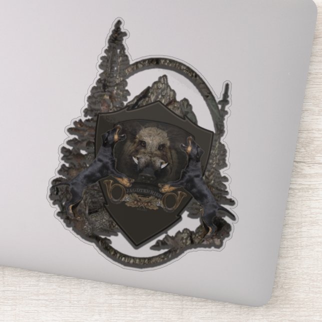 Sticker allemand Chasse Terrier (Jagdterrier) (Détail)