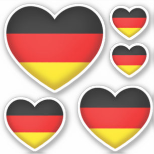 Sticker Allemand Pride Black Red Gold Hearts Couleurs du d