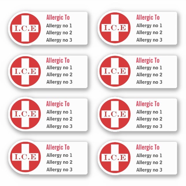 Sticker Allergies Médicales avertissement do-it-yourself c (Devant)