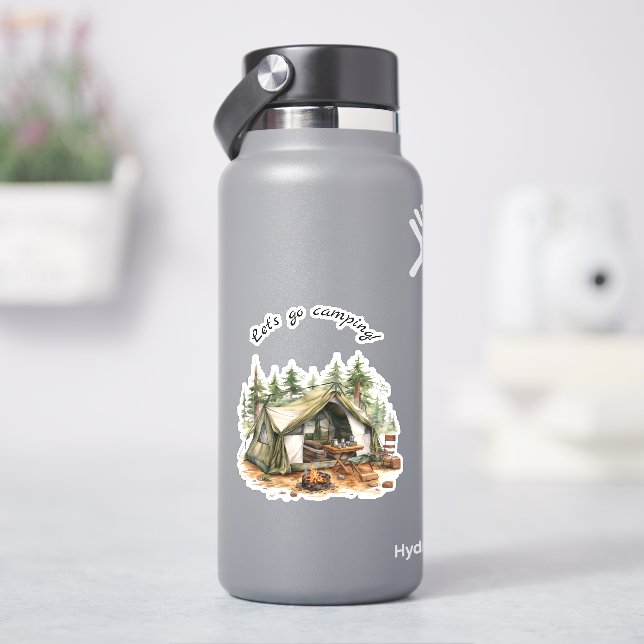 Sticker Allez Camping Tente Rétro (HydroFlask)