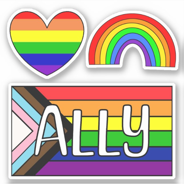 Sticker Alliance LGBTQIA+ | drapeau arc-en-ciel (Devant)