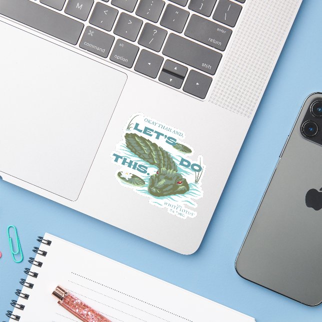 Sticker Alligator - Le Lotus Blanc (Ordinateur portable avec iPhone)