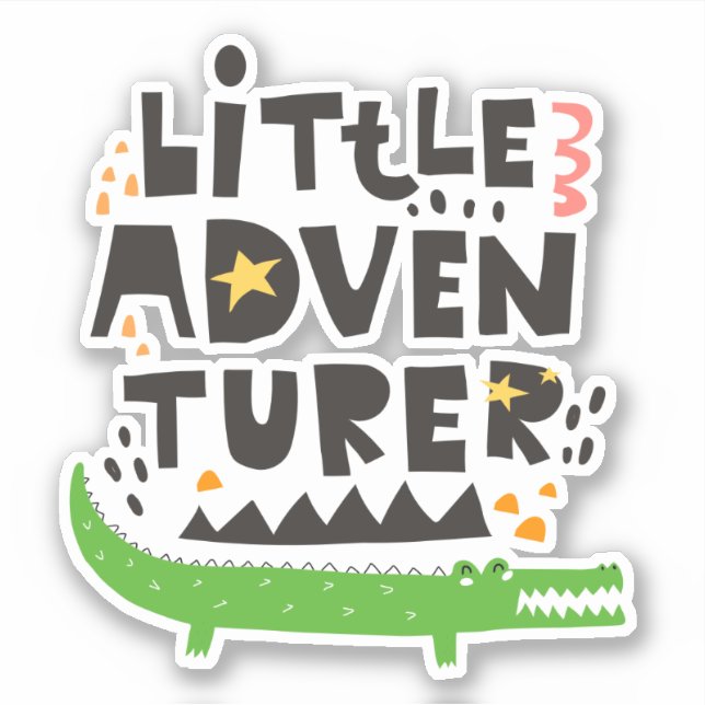 Sticker Alligator petit aventurier (Devant)