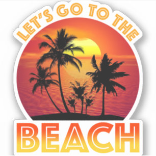 Sticker Allons à la plage