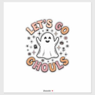 Sticker Allons-y les fantômes Halloween Mignon Fantôme