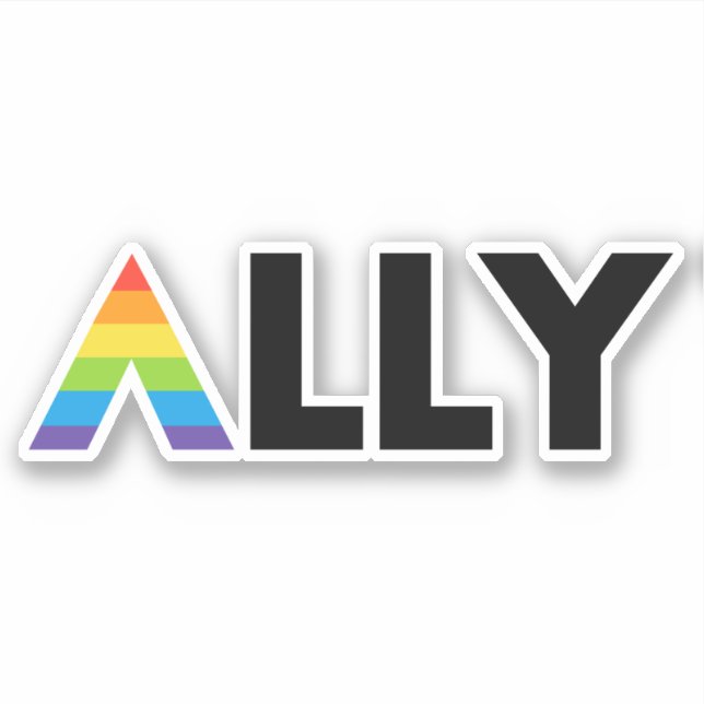 Sticker Ally droit LGBTQ Rainbow LGBT (Devant)