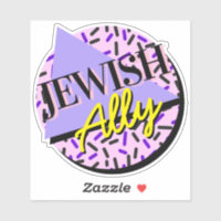 Ally juif violet jaune rétro Slogan