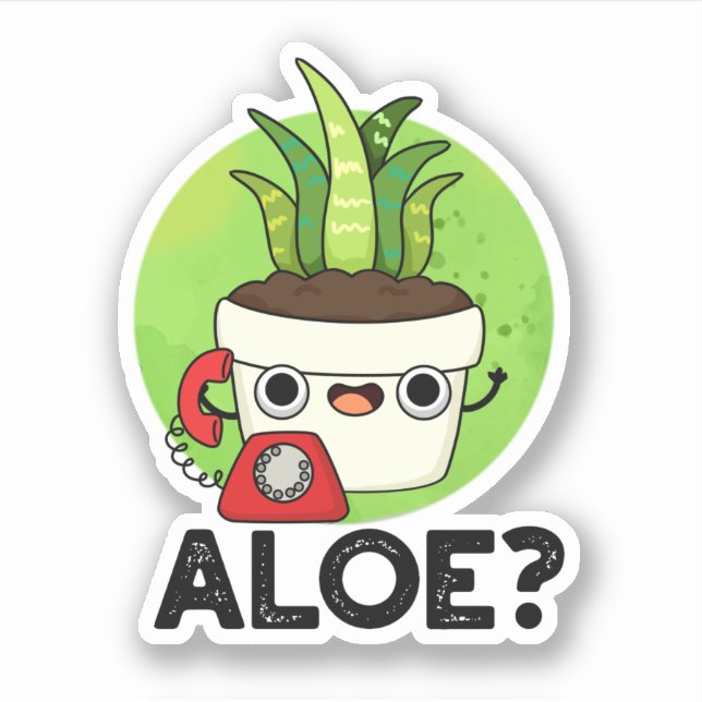 Sticker Aloe Funny Plante Hello Pun (Devant)