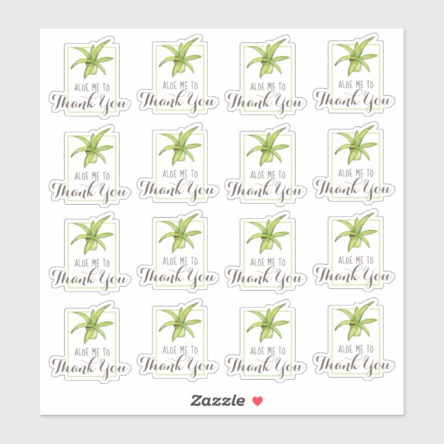 Sticker Aloe Merci Pun (Feuille)