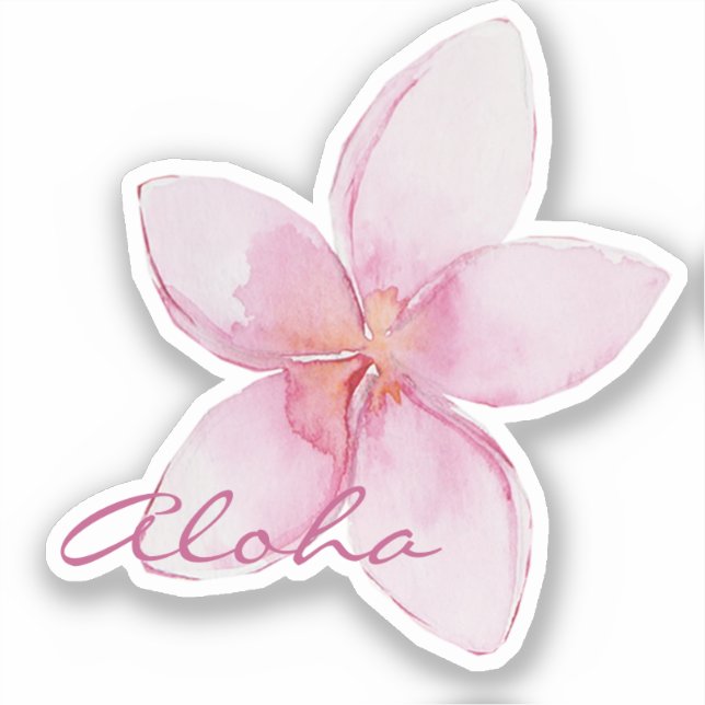 Sticker Aloha ! Fleur hawaïenne exotique (Recto)