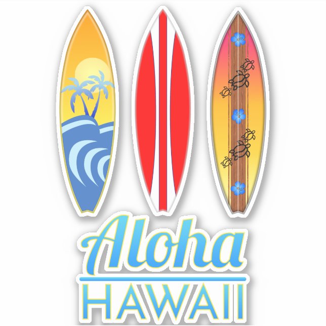 Sticker Aloha Hawaii Surf boards (Devant)