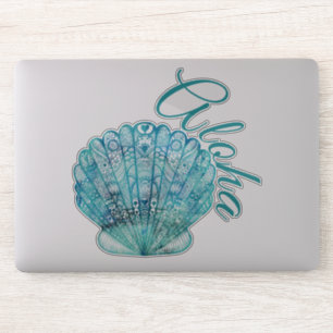 Sticker Aloha Hawaii Turquoise Clam Shell
