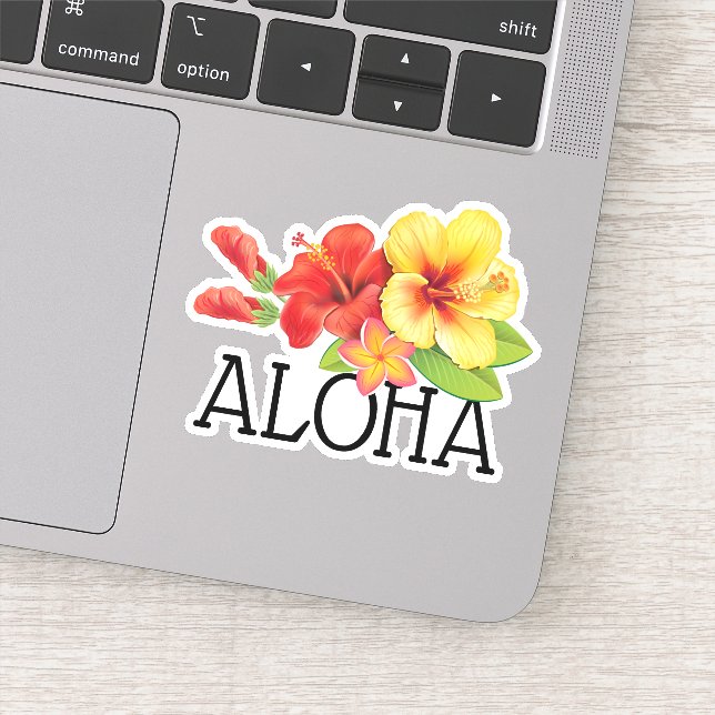 Sticker Aloha Hawaiian Flowers (Détail)