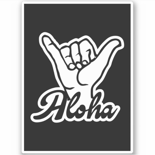 Sticker Aloha Shaka Hand, Hang Loose sign (Devant)