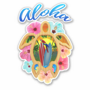 Sticker Aloha Tropical Honu Sea Turtle