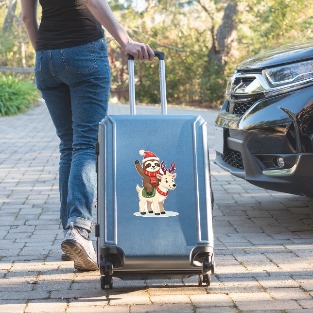 Sticker Alpaca Sloth Christmas (2) (Valise Insitu)